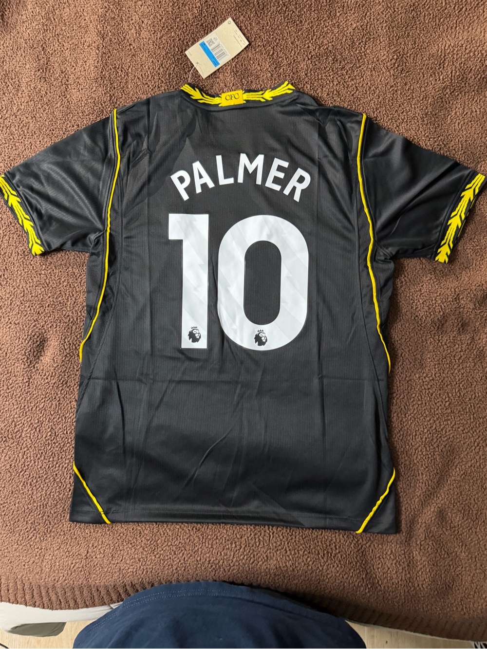 Nike Black Soccer Jersey with Yellow Trim Palmer #10 - Men